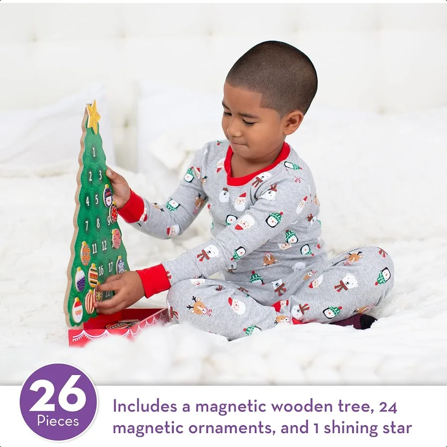 Melissa Doug compte à rebours pour Noël calendrier de l'Avent en bois arbre magnétique 25 aimants