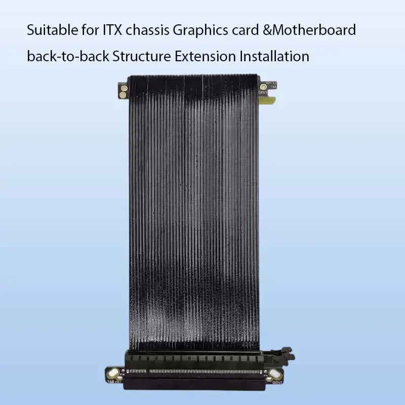 PCIe 5,0 x 16 Doppel-Reverse-Riser-Kabel Gen5 für RTX5090 RTX 5080 4090, versilbert, abgeschirmt, Express-ITX-Server, GPU-SSD, Weiß