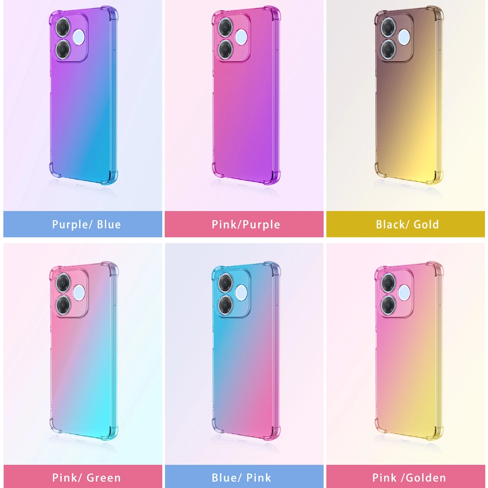 Gradientowa poduszka powietrzna TPU Case dla OPPO A5 Pro 5G 4G Ochronna, odporna na wstrząsy obudowa Fundas Coque Capa