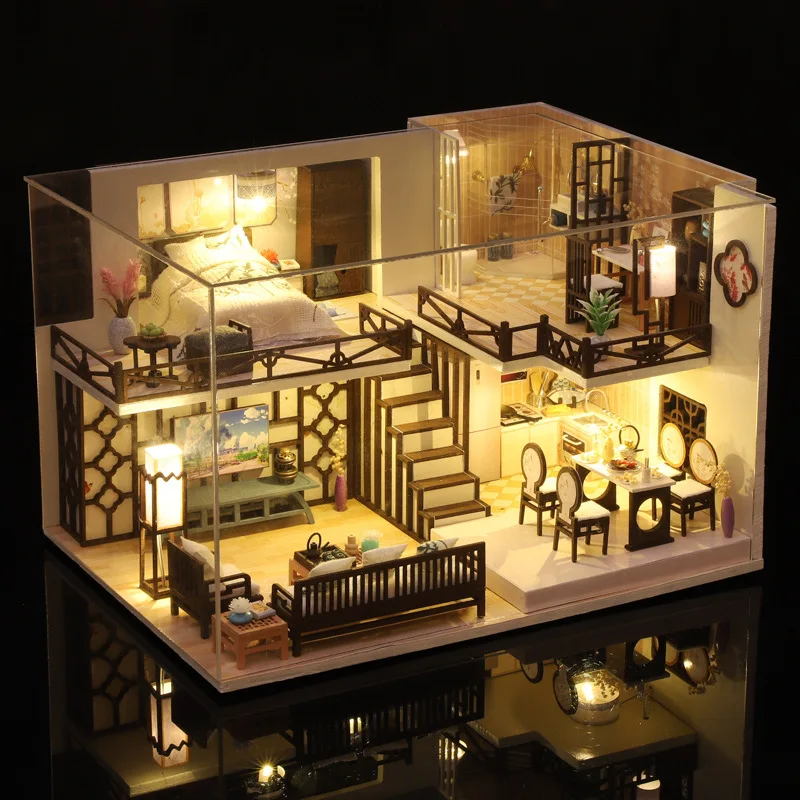 Chinese-Style Architectural Model Yaxinju - A Wooden Handmade Assembly DIY Large-Scale Villa Miniature Piece