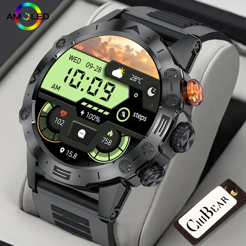 Military Outdoor Smart Watch Men 1.53 inch Heart Rate Health Monitor IP68 Waterproof Sports Fitness Bluetooth Talk Smartwatches