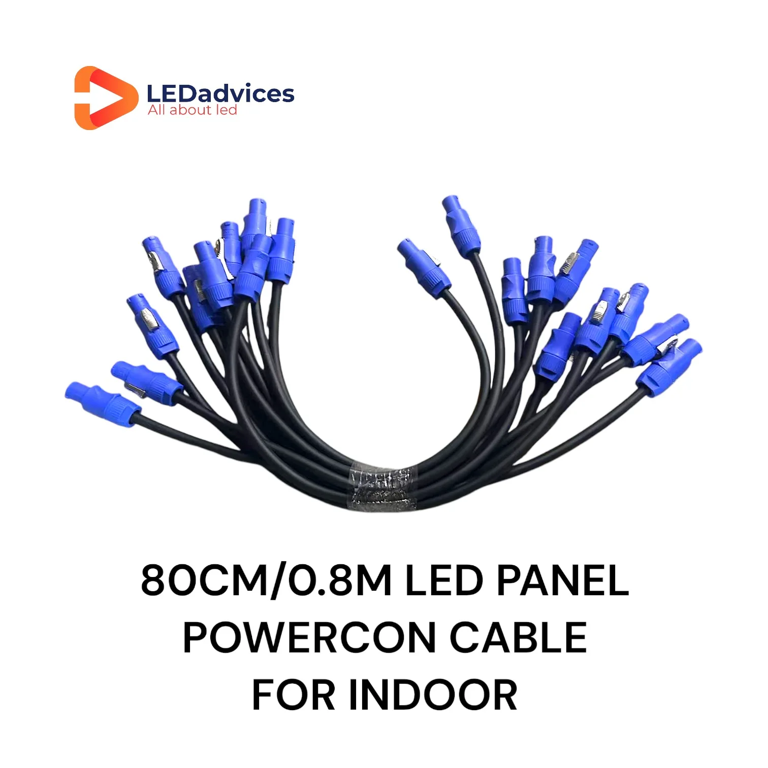 10pcs Powercon Cable For Indoor Outdoor LED Screen 0.8M 1.2M 110-240V 14AWG Copper Power Cable P2.6 P2.9 P3.91 Rental LED Panel