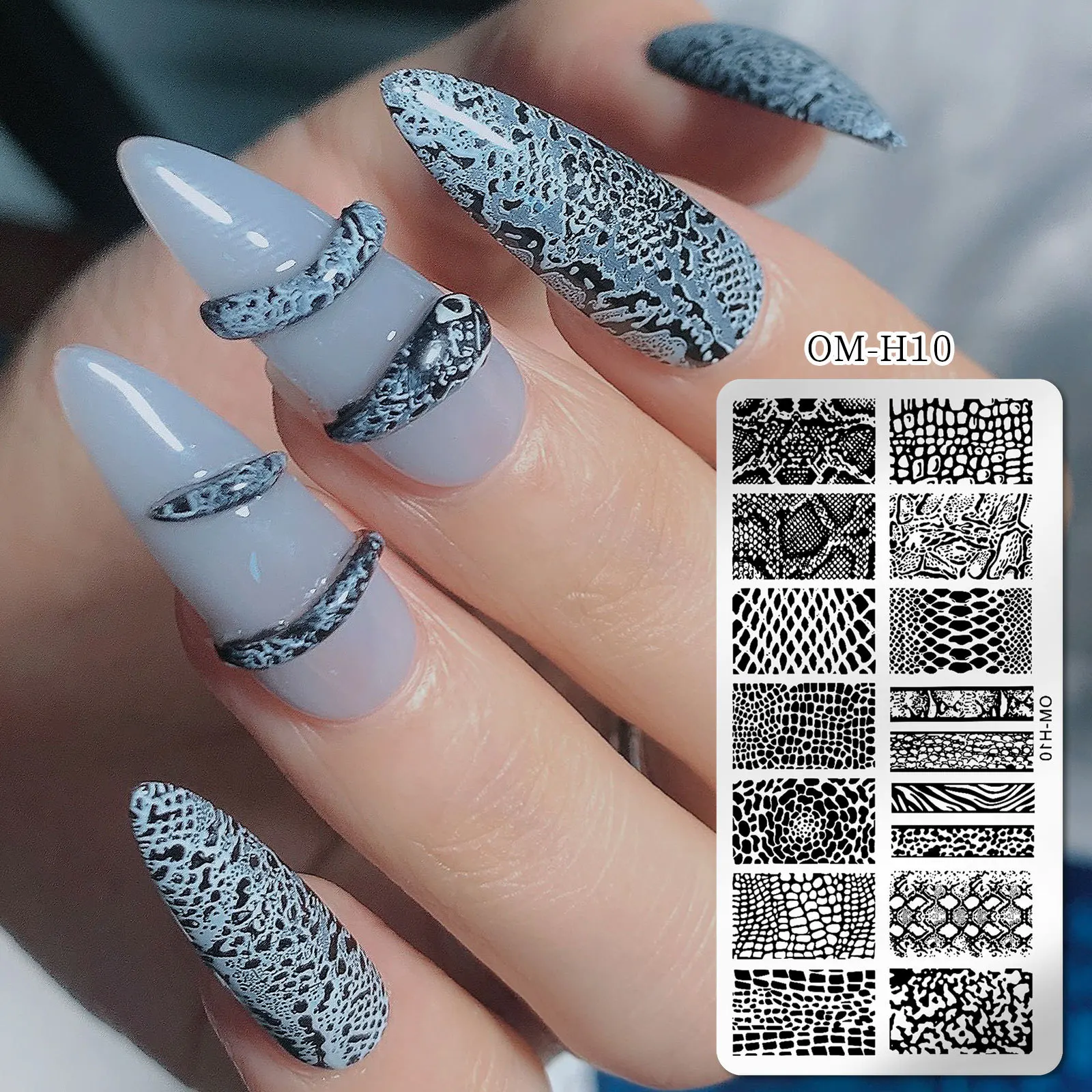 Nail Art Stamping Platte Vorlage 12x6cm Schlange Blume Spitze Baum Herz Design Edelstahl Bild Platte für Maniküre DIY