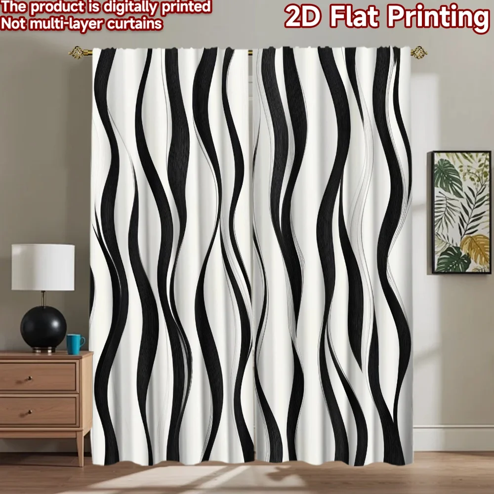 

1pc 2D flat Photography Backdrop Scene Backdrop Black and White Waves 100% Polyester Festive Holiday Use for Holiday portraits