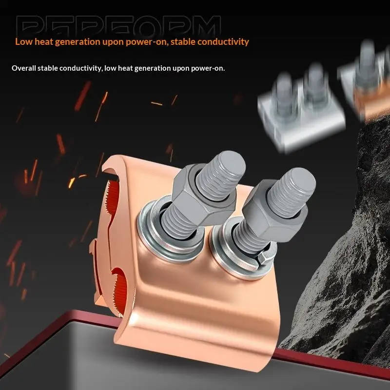 2Pcs Special Shaped Copper Aluminum Transition Joint Terminal T-Type 3-Way Parallel Groove Cable Clamp Wire Branch Connection F