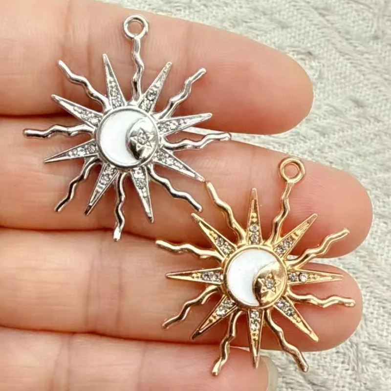 10pcs Sun Moon Star Alloy pendant DIY Charms Bracelet Earrings Jewelry Carfts Making