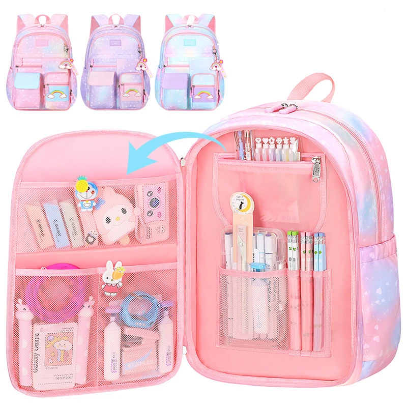 Primary school student high school schoolbag light female middle school student bag