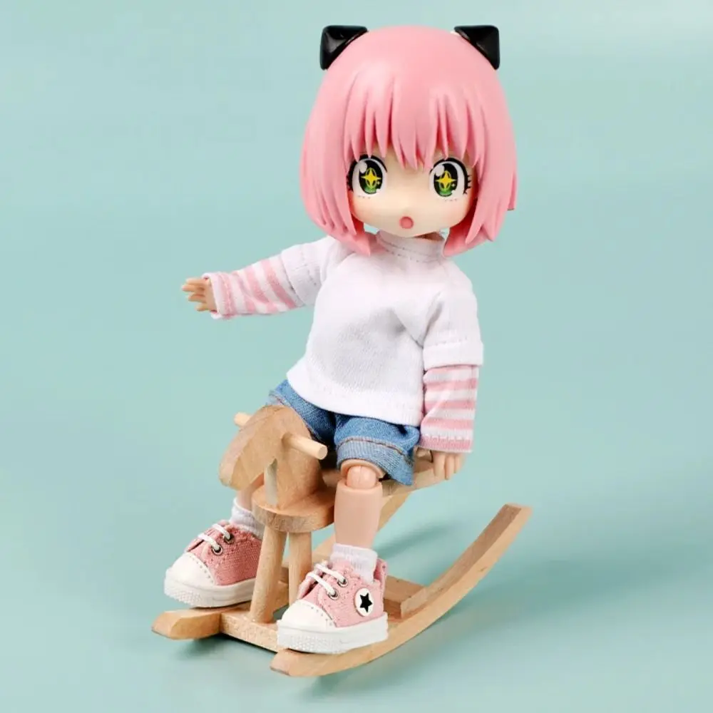 

Fashion Star Pattern Ob11 Shoes Dress Up Low Top Canvas Shoes Pretend Play Cute Outfit Casual Shoes Accessories