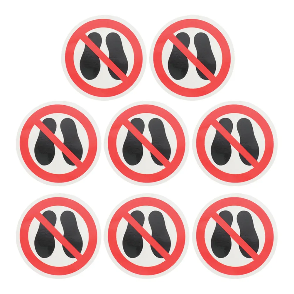

8 pcs Safety Warning Signs Do Not Step Stickers Waterproof Floor Decal For Outdoor Indoor Use Malls Construction Sites Caution