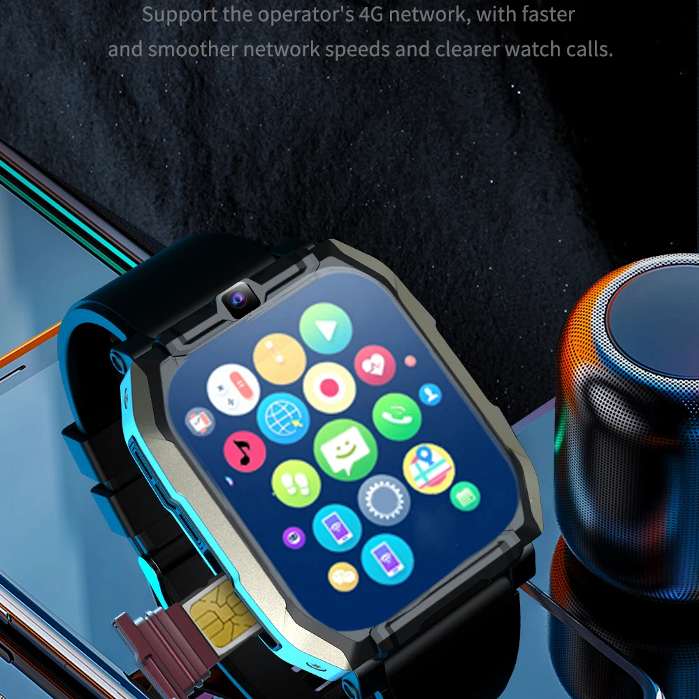 4G الساعات الذكية كاميرا مزدوجة WIFI GPS 700mAh الرياضة اللياقة البدنية مكالمة فيديو الساعات الرجال النساء APP تحميل بطاقة Sim الصحة Smartwatch