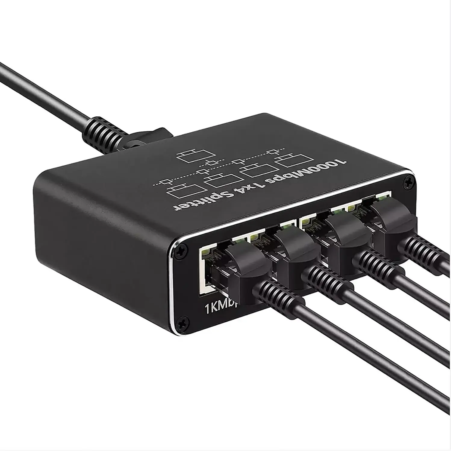 Gigabit RJ45 Splitter 1 to 4 Ethernet Switch 1000Mbps LAN Extension Adapter Network Cable Extender for PC Laptop TV Box Router