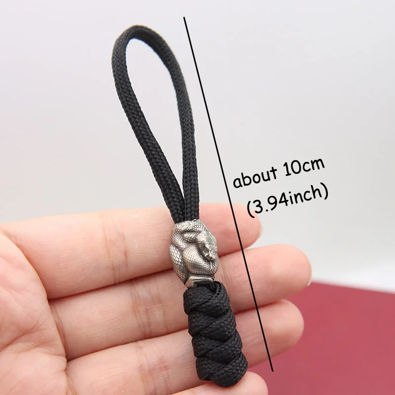 Python Snake Brass Knife Beads DIY EDC Outdoor Umbrella Rope Woven Lanyard Punk Paracord Bracelets Pendants Jewelry Accessories