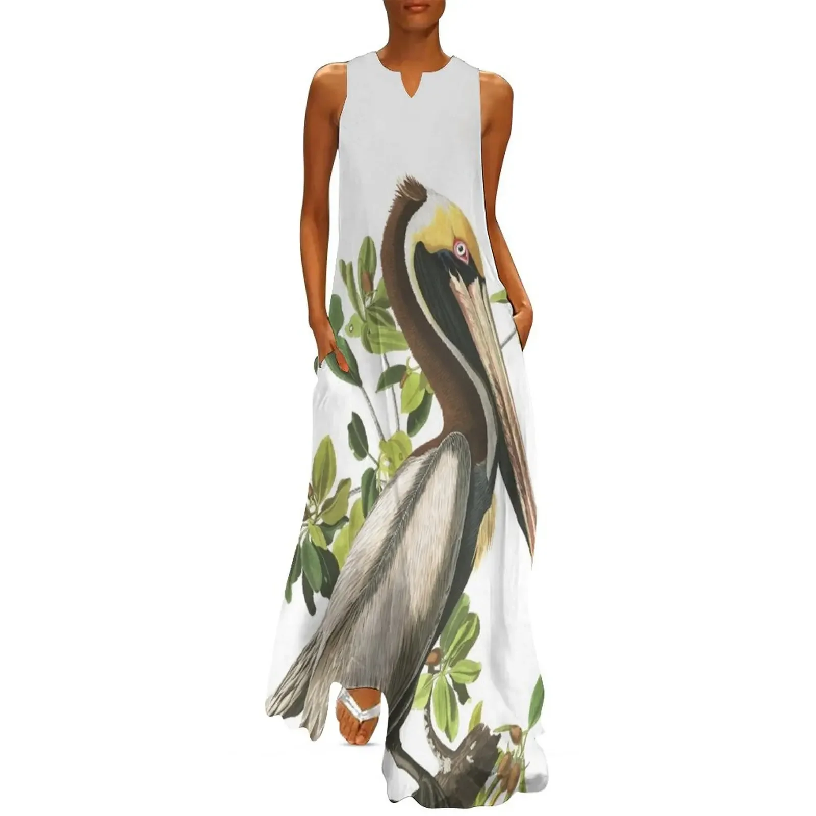 

Brown Pelican - John James Audubon Long Dress Bride dresses women's evening dresses beach outfits for women Dress