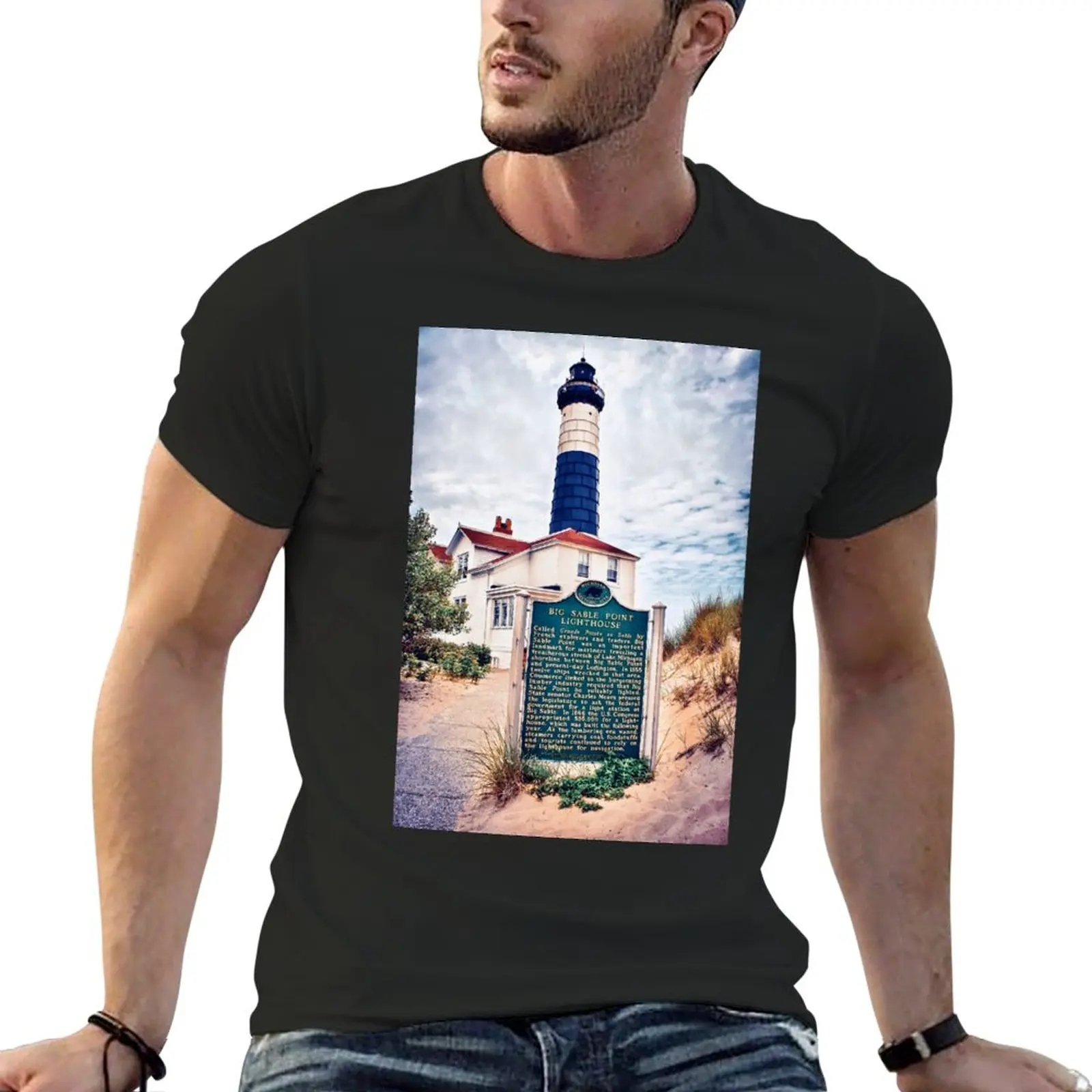 Big Sable Point Lighthouse T-Shirt oversized sublime customs oversizeds clothes for men