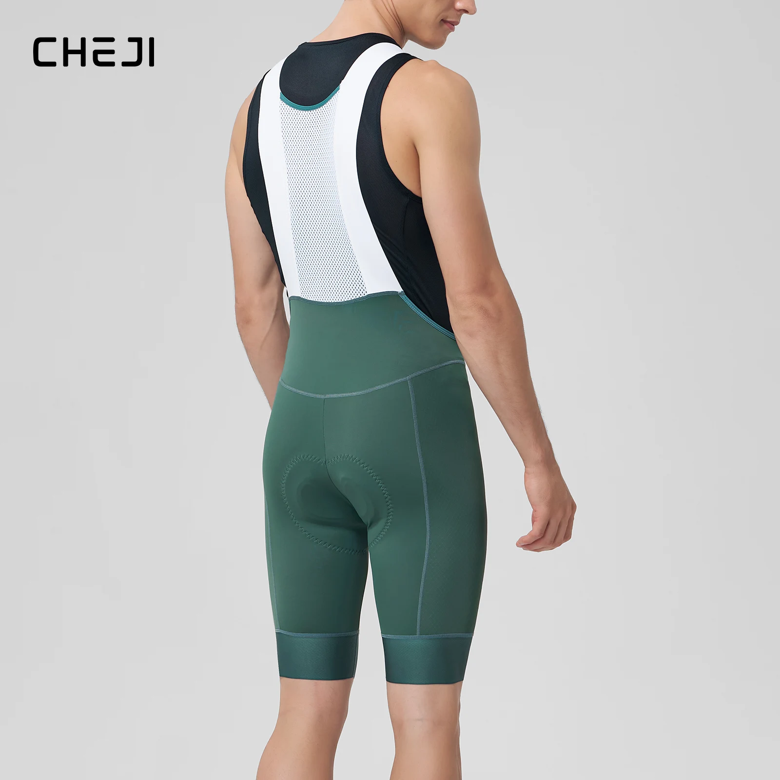 

Cheji Men's Cycling Bib Shorts with Anti-slip Webbing Comfortable Cycling Underwear Breathable Cycling Underwear