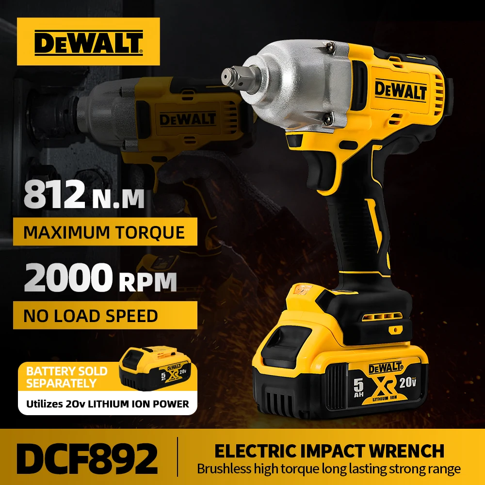 

Dewalt 20V Battery DCF892 1/2in High Torque Electric Wrench Brushless Cordless Impact Wrench Car Repair Variable SpeedPower Tool