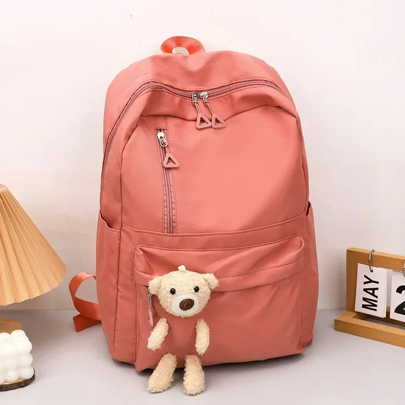 Large capacity fashion solid color casual bag backpack