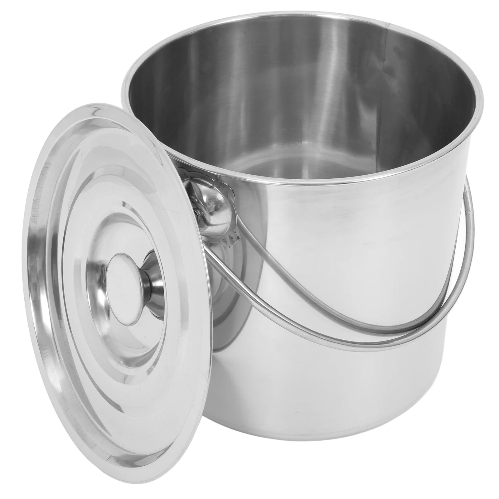

Stainless Steel Bucket Large Capacity Water Rice Storage Secure Lid Handle Metal Buckets Milk Pail Tin Containers