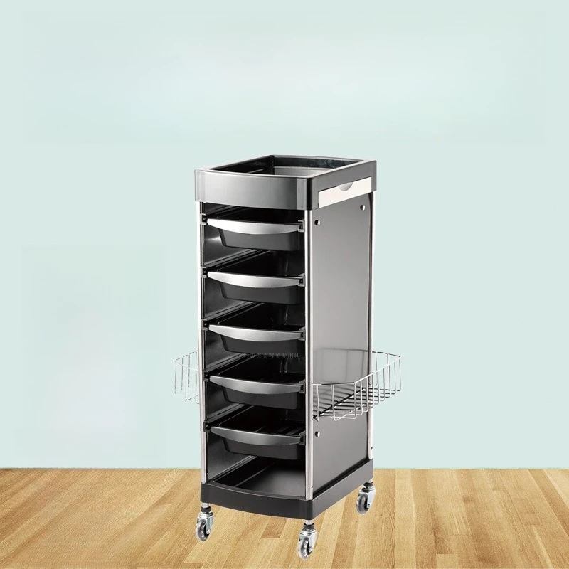 Modern Creative Movable Storage Hairdressing Salon Trolley Nordic Barbershop Wheeled Storage Cart Storage Salon Furniture FYST
