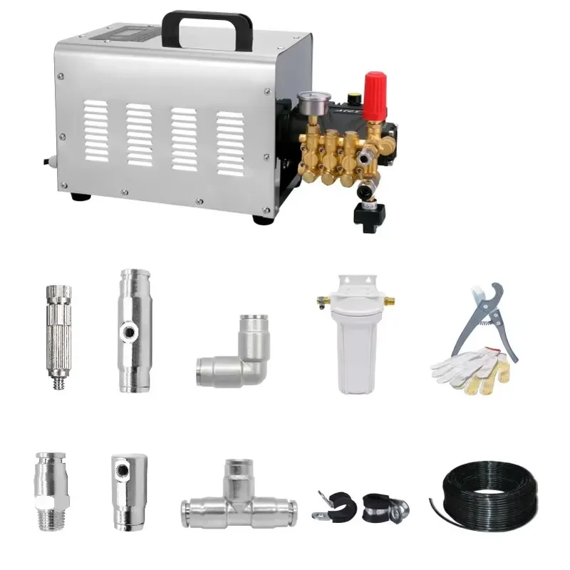 Hot Selling 550W 220V High Pressure Fog Fine Misting Sprayer 2L Steel Touch Control Automatic 40-70KGS 40M Outdoor Cooling