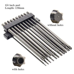 Set di punte per cacciavite Torx magnetico a T6-T40 lunga 150mm T6,T8,T9, T10,T15,T20,T25,T27, T30,T35,T40