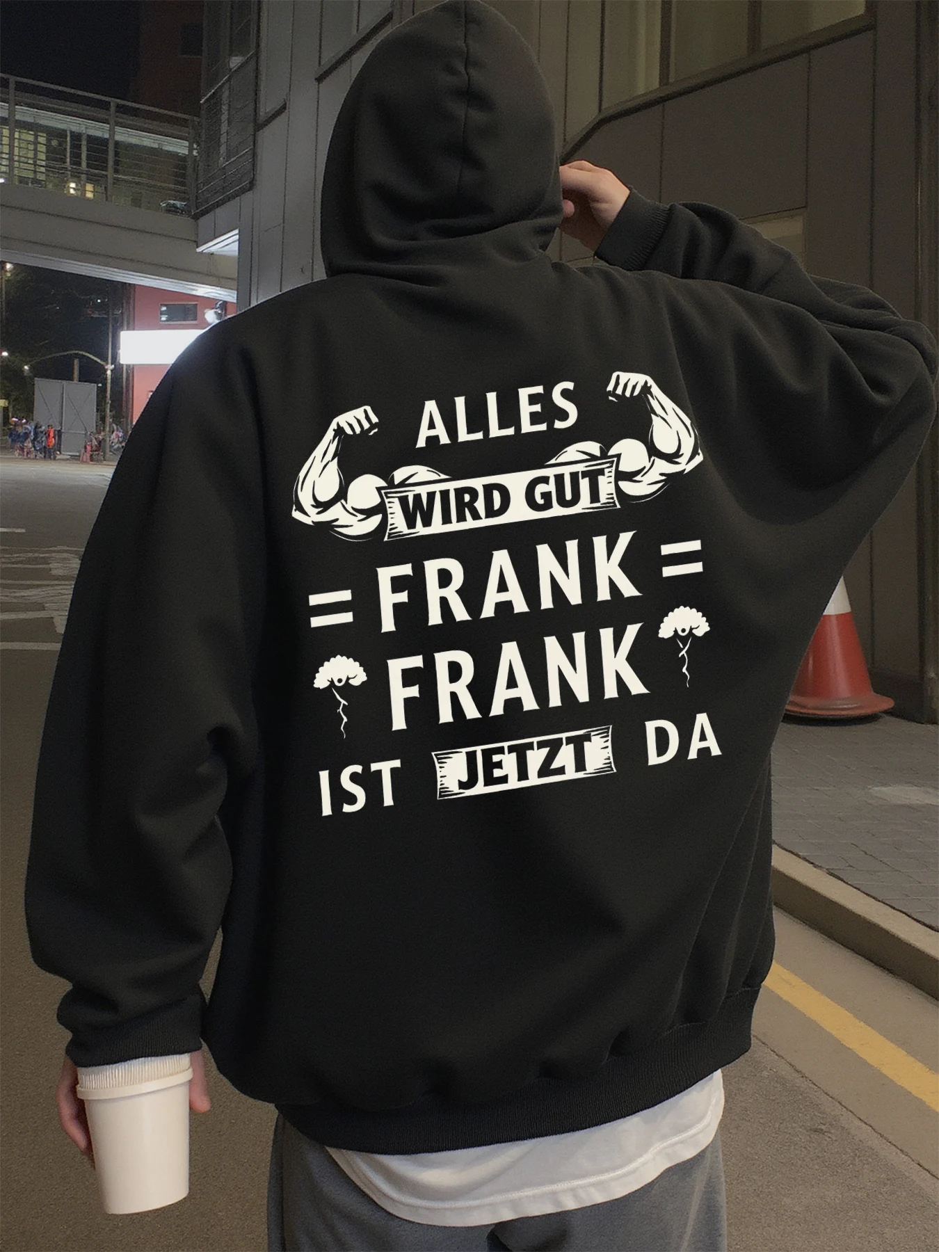 

Толстовка с капюшоном для мужчин, уличная одежда, черные, альпийские, толстовки с графическим принтом Good Luck для мужчин, подходят для ношения весны, осени и зимы.