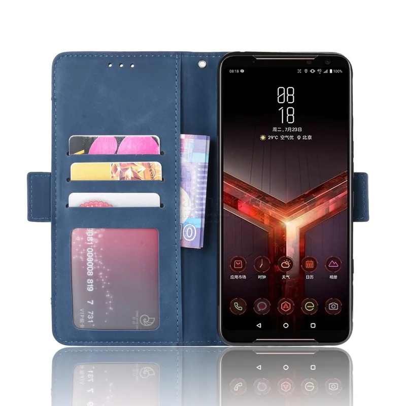Wallet Cases For ASUS ROG Phone 2 ZS660KL Case Magnetic Book Flip Cover For ROG Phone 3 ZS661KS Leather Card Photo Holder Bags