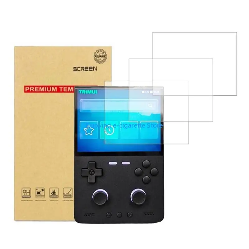 Glass Screen Film for Trimui Brick Handheld Game Device, 9H Hardness Bright Screen Cover for Daily Play, Storage, and Travel