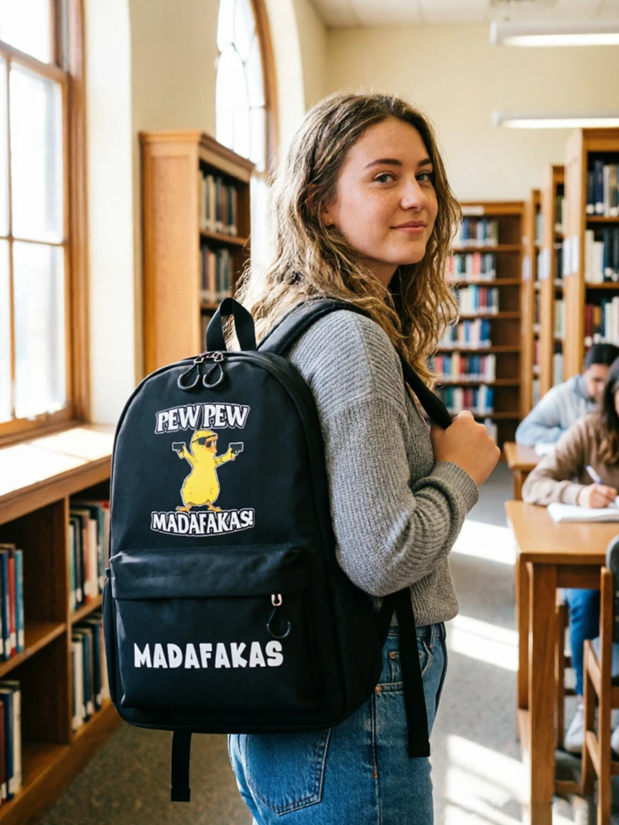 Pew Pew Madafakas Chicken Black Cat PRINT Backpack Large Capacity Travel Daily Laptop Backpack for Women SCHOOLBAG Rucksack