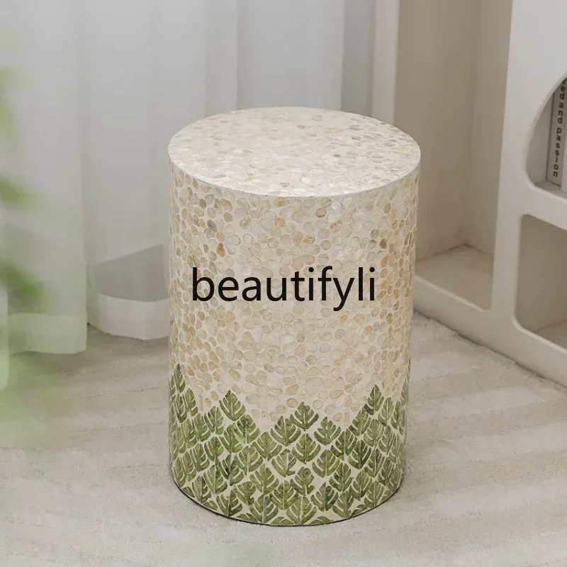 French living room shell high-end art corner table sofa coffee table light luxury creative small coffee table
