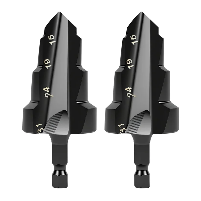 

A26F-PPR Lifting Stepped Drill Bit Reamer 3 In 1 Set- For 15 To 31Mm Pipes, Includes 1/4 Hex Shank Quick Change Tools Kit