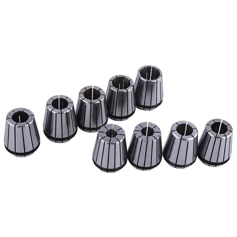 9pcs ER32 Spring Collet Set for CNC Workholding Engraving Machine and Milling Lathe Tool 2/4/6/8/10/12/16/18/20mm