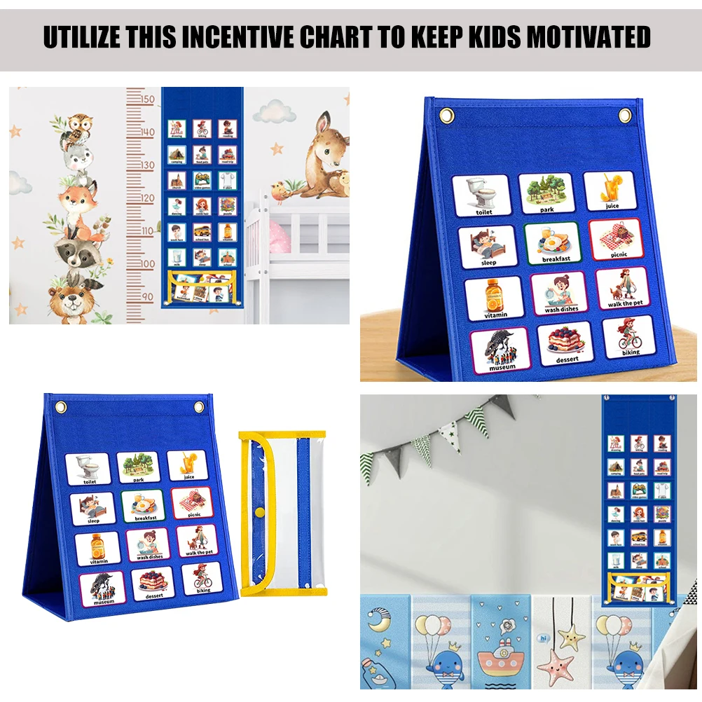 

1Set Chore Chart Visual Schedule Hanging Weekly Routine Board for Daily Task and Behavior Routine Chart