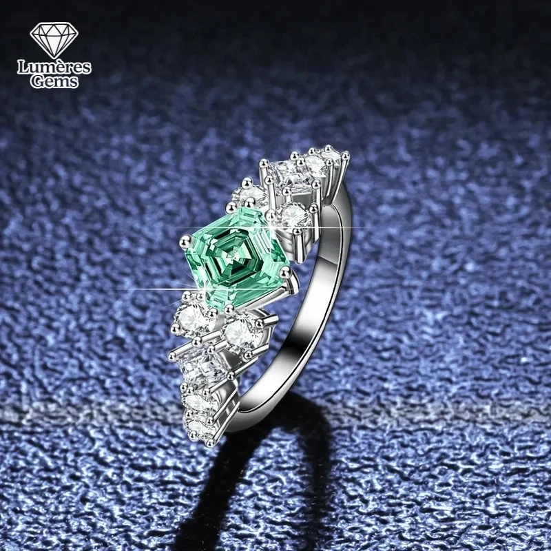 

Роскошные платиновые кольца принцессы Pt950 с четырьмя когтями 1CT, кольца с муассанитом и бриллиантами для женщин, ювелирные изделия, подарок на свадьбу, помолвку, день рождения