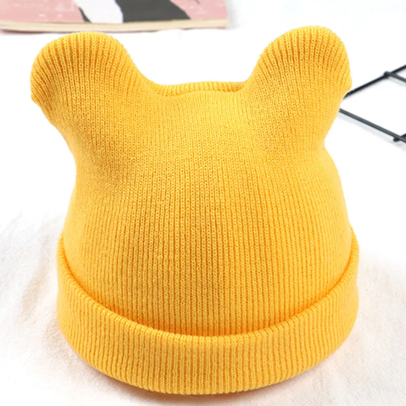 Children\'s Caps 0-3 Years Baby Hat Boys Girls Cartoon Winter Knitted Cap Autumn Newborn Cute Warm Beanie Hats