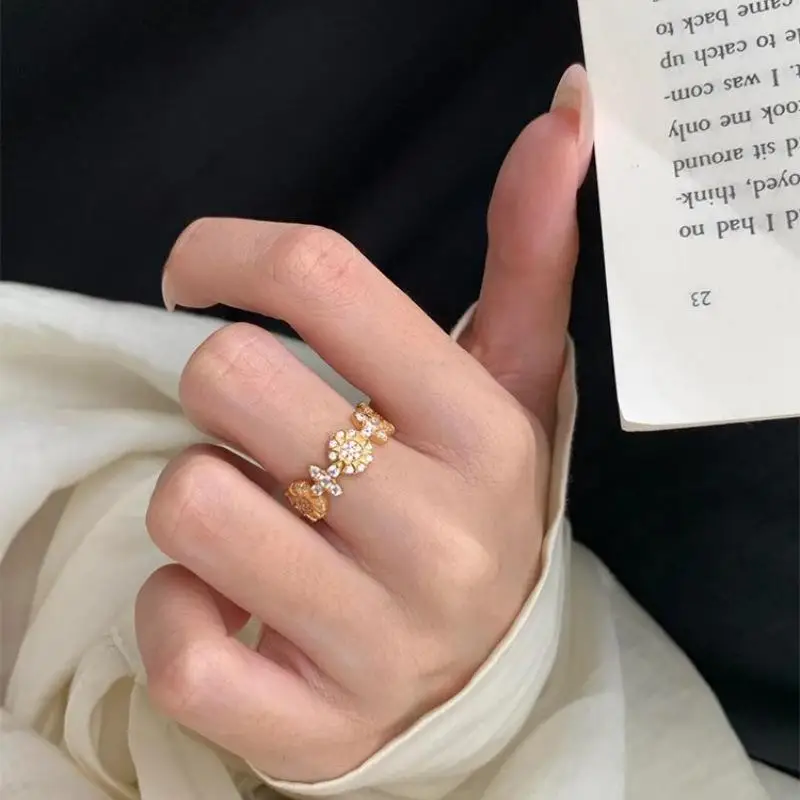 

Винтажное многослойное кольцо с перекрестными элементами, регулируемое, с открытым дизайном, роскошное минималистичное кольцо в ретро-стиле, модный ювелирный аксессуар