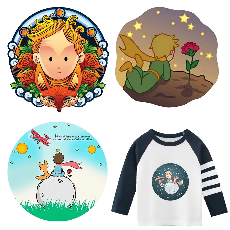 Little Prince Heat transfer Patch termo Sticker Diy żelazko na plastry na ubrania dla dzieci naszywki naszywki na gorąco naklejki na żelazko