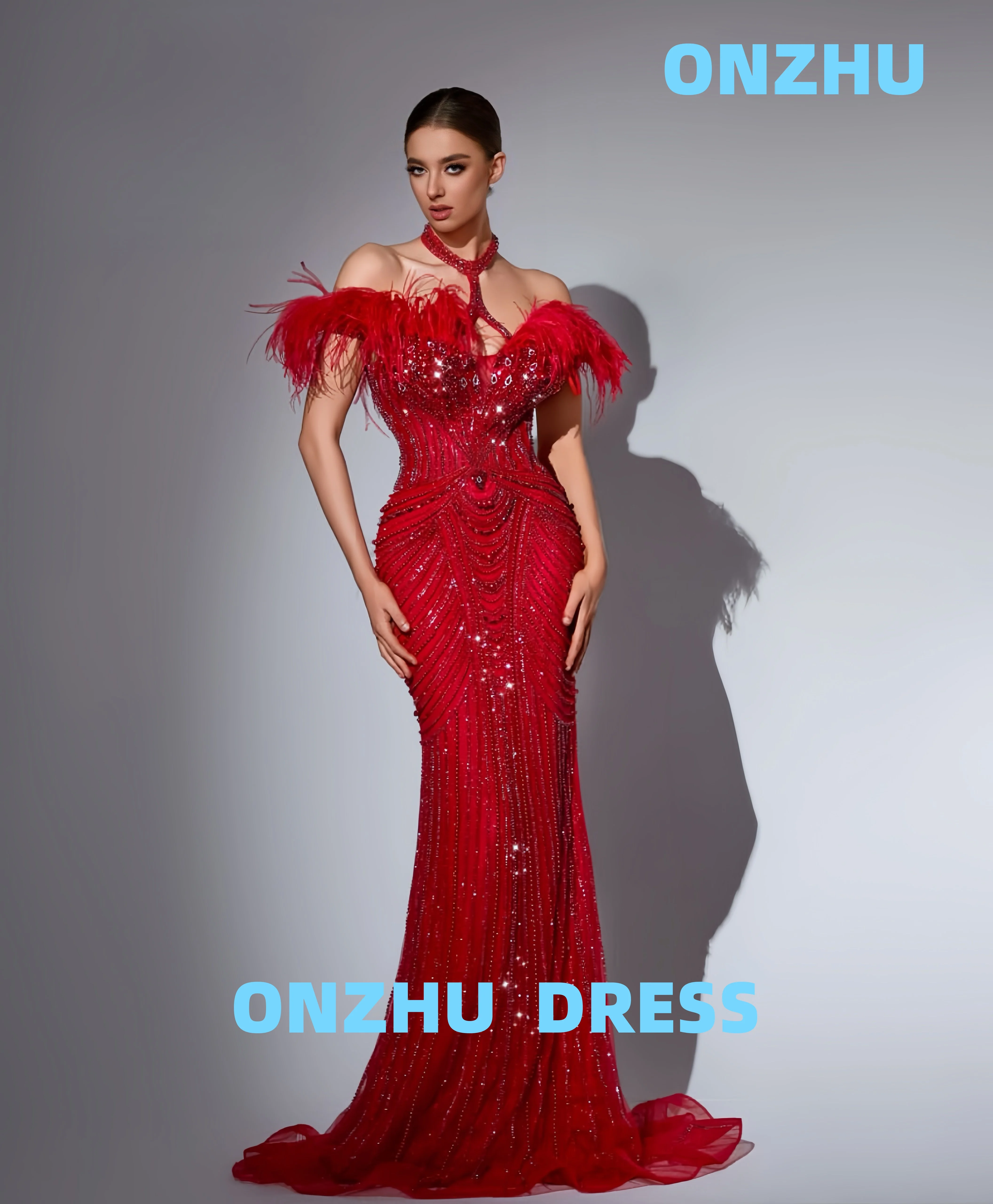 

Customized sweet collar sleeveless mermaid amanda 's novias luxurious evening dresses women evening dress