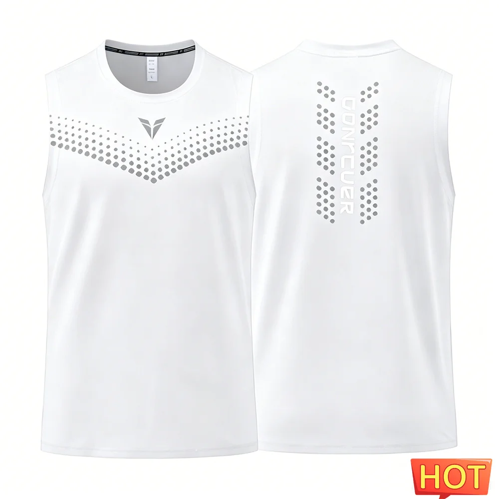 Summer Men's Fitness Sleeveless T-shirt Breathable gym men's t-shirts and tank tops Quick drying sports men's vest Mens clothing