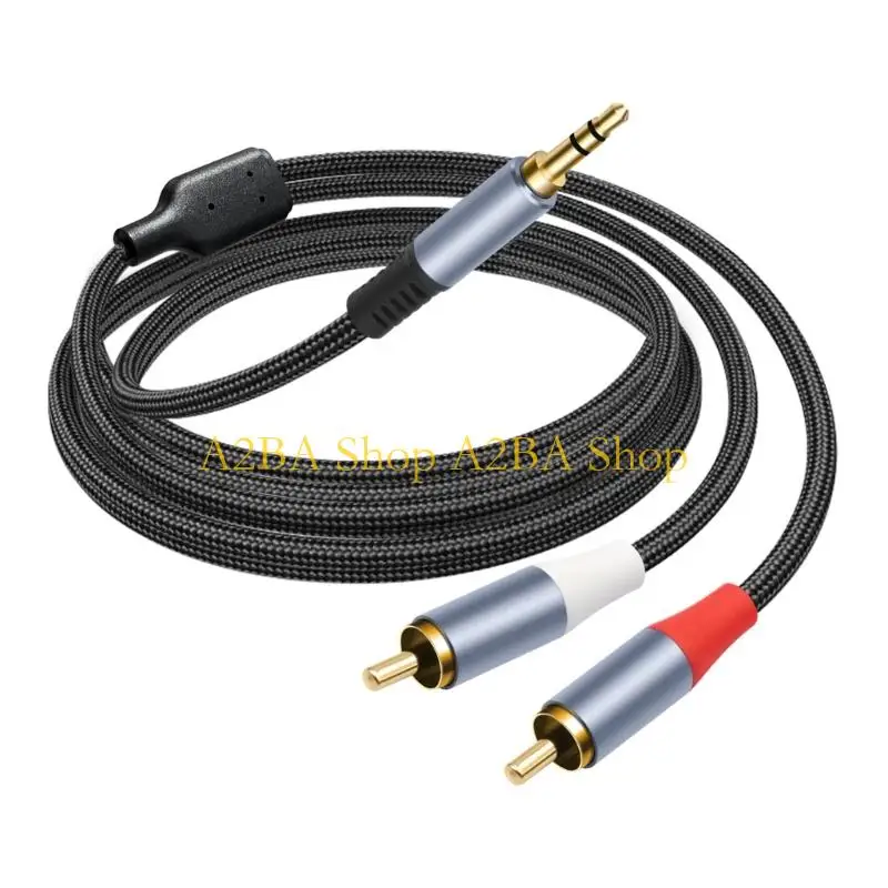 A2BA Portable Stereo Music Cable 3.5mm to 2Male Cord Gold Plate Connectors for Easy Travel and Music Experience