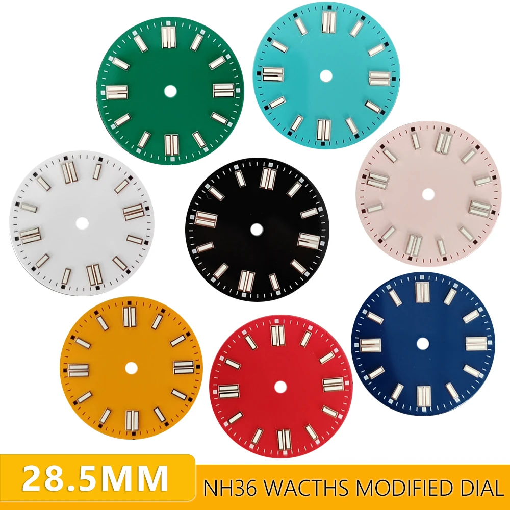 

NH36 Watch Dial 28.5mm Modified Dial Luminous Modified Watch Accessories for NH36 NH35 ETA2836 2815 2813 movements Watch Face