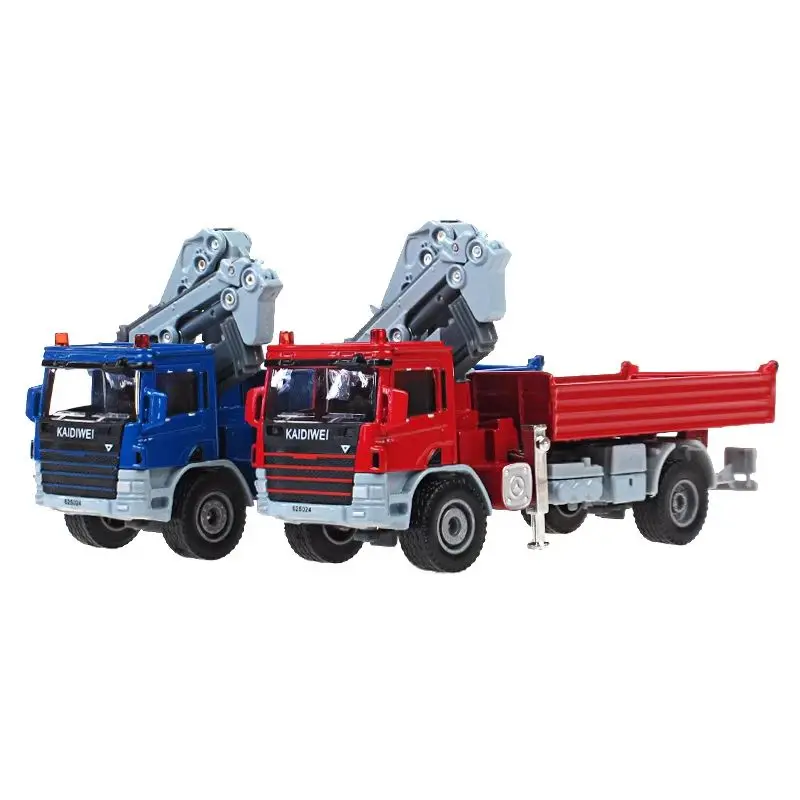 Kaidiwei Truck mounted Crane Transport Dumper 1/50 Alloy Engineering Vehicle Model Car Model Simulation Toys for Boys Gifts