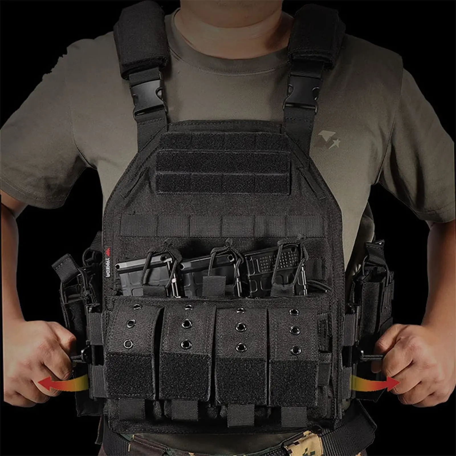 Tactical Vest for Men Quick Release Outdoor Airsoft Vest Adjustable for Adults