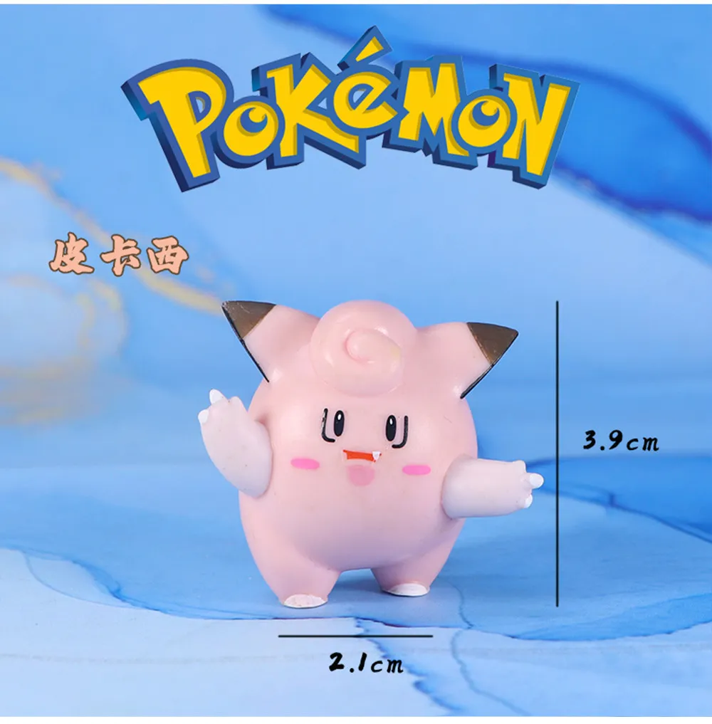 Genuine WCT Loose Pokemon Action Figures Clefairy Clefable Evolution Set Collectible Model Toys - view 6