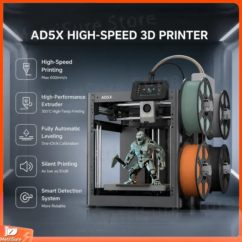 High Speed FDM 3D Printer Automatic Leveling 220x220x220mm Build Volume Multi Color Printing USB Interface DIY Kit Desktop 3D