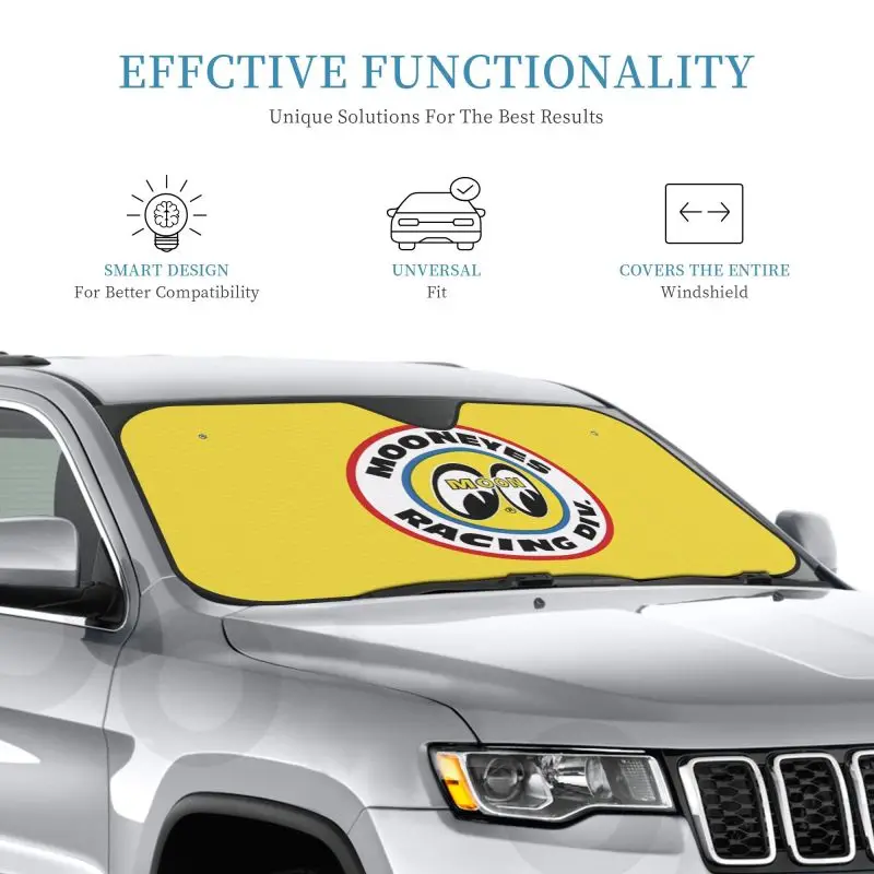 JDM Moon Eyess Motorcycle Racing Car Front Windshield Sun Shade for Car Truck SUV Blocks Uv Rays Sun Visor Protector Universel - view 2