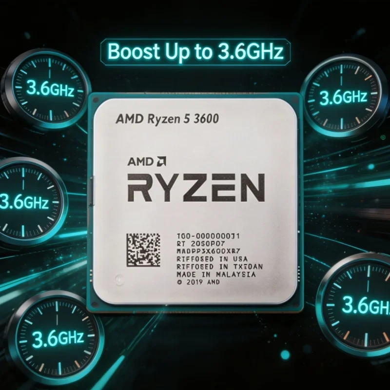AMD Ryzen 5 3600 Video Editing CPU 6Core 12Thread 3.6GHz 7nm 65W 32MB L3 AM4 Socket Desktop Processor
