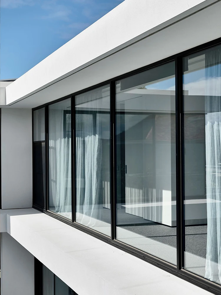 Sixinalu Sliding Door Aluminum Profile Alloy Double Glazed Hurricane Impact Door Exterior Interior Front Door Custom Home Decor