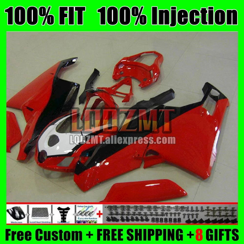 Injection Body For DUCATI 749 999 S R 749S 999S 05 Bodywork 125No.31 749-999 05 06 749R 999R 2005 2006 OEM Red black Fairing