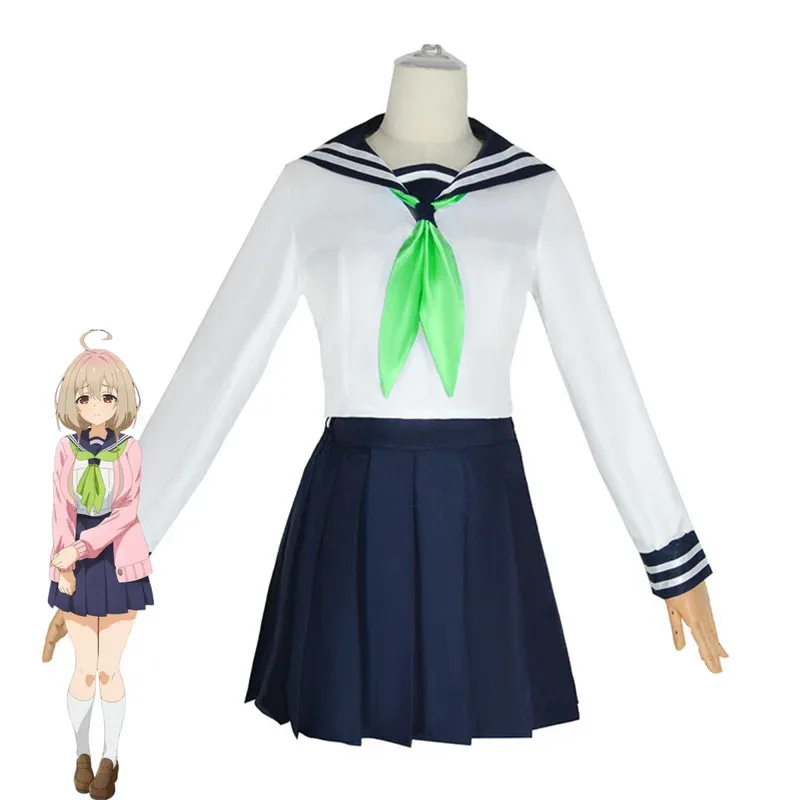 Anime mi amigo ciervo Nokotan Shikanoko Noko Tanukikōji Kinu Koshi Anko disfraz Cosplay JK uniforme peluca mujer lindo marinero Suitc; 6,